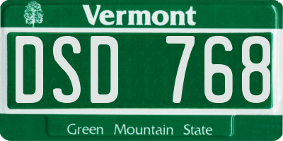 VT license plate DSD768