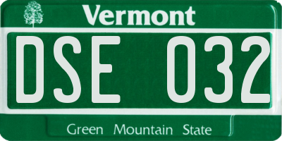 VT license plate DSE032