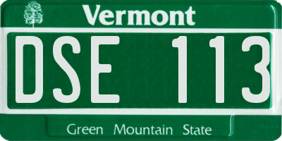 VT license plate DSE113