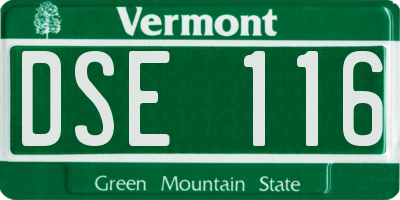 VT license plate DSE116