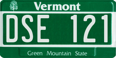 VT license plate DSE121
