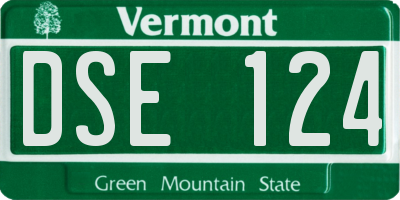 VT license plate DSE124