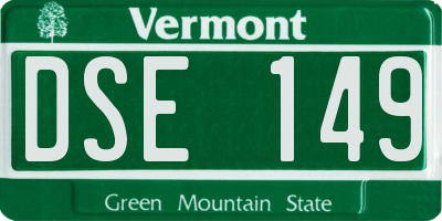 VT license plate DSE149