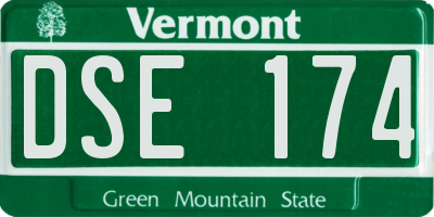 VT license plate DSE174