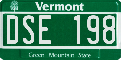 VT license plate DSE198