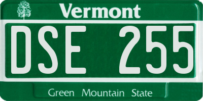 VT license plate DSE255