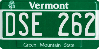 VT license plate DSE262