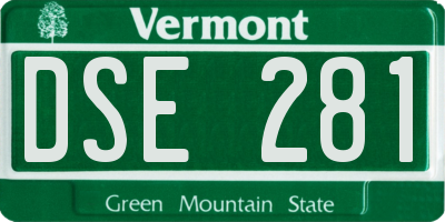 VT license plate DSE281