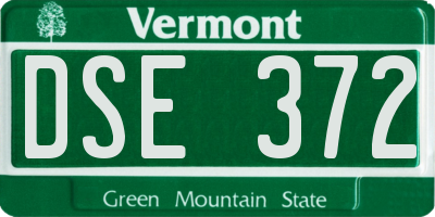 VT license plate DSE372
