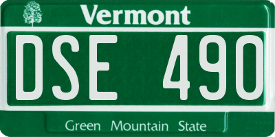 VT license plate DSE490