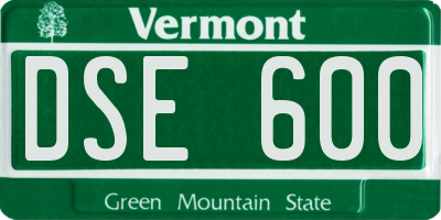 VT license plate DSE600