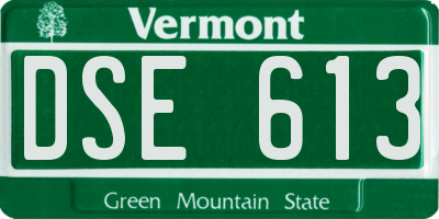 VT license plate DSE613