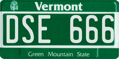 VT license plate DSE666