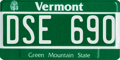 VT license plate DSE690