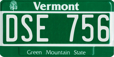 VT license plate DSE756