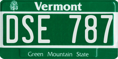 VT license plate DSE787