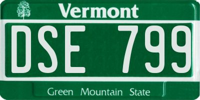 VT license plate DSE799