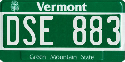VT license plate DSE883
