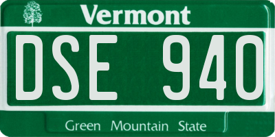 VT license plate DSE940