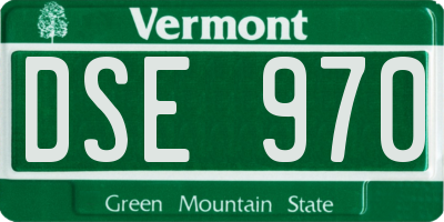 VT license plate DSE970