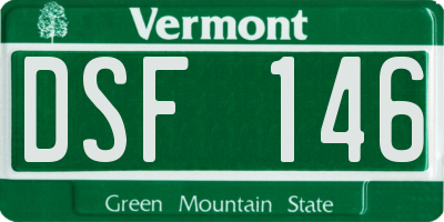 VT license plate DSF146