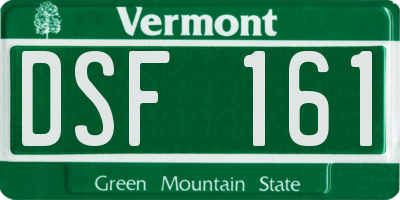 VT license plate DSF161