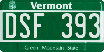 VT license plate DSF393