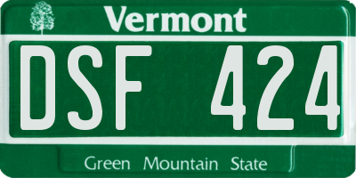 VT license plate DSF424