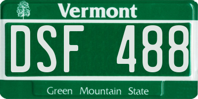 VT license plate DSF488