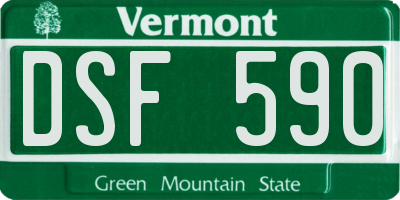 VT license plate DSF590