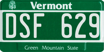 VT license plate DSF629