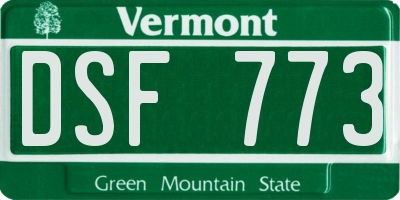 VT license plate DSF773
