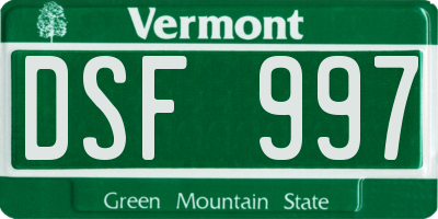 VT license plate DSF997