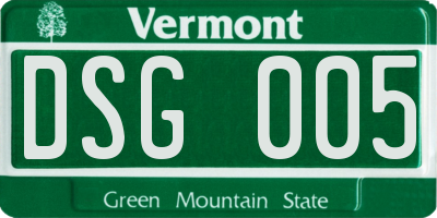 VT license plate DSG005