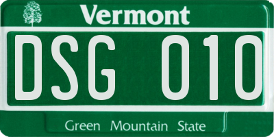 VT license plate DSG010