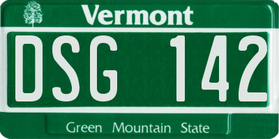 VT license plate DSG142
