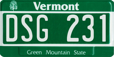 VT license plate DSG231