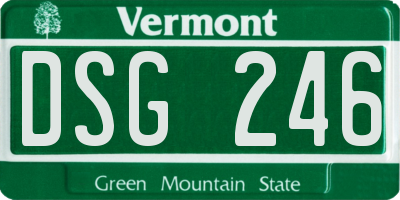 VT license plate DSG246
