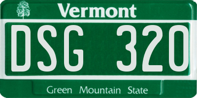 VT license plate DSG320