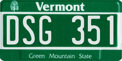 VT license plate DSG351