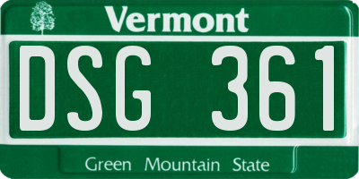 VT license plate DSG361