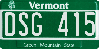 VT license plate DSG415