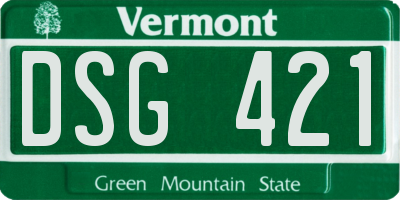 VT license plate DSG421