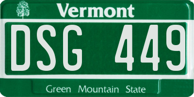 VT license plate DSG449