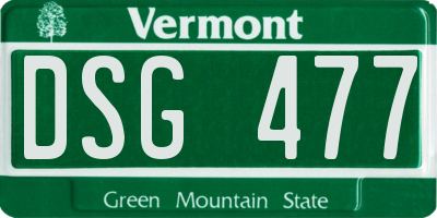 VT license plate DSG477