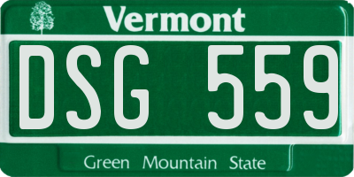 VT license plate DSG559