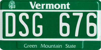 VT license plate DSG676