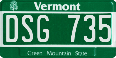 VT license plate DSG735