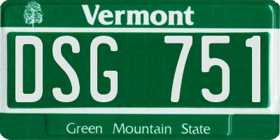 VT license plate DSG751