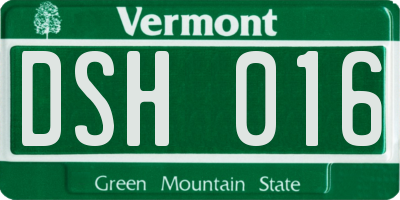 VT license plate DSH016